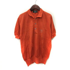 【中古】トラサルディ TRUSSARDI ポロシャツ 半袖 刺繍 50 オレンジ /YI メンズ 【ベクトル 古着】 230821