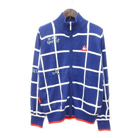 【中古】ルコックスポルティフ le coq sportif カーディガン チェック M 青紫 パープル /MN レディース 【ベクトル 古着】 230912