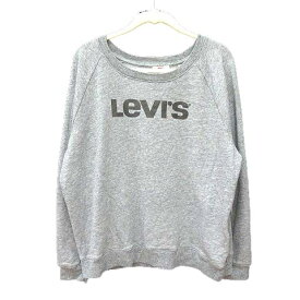 【中古】リーバイス Levi's トレーナー スウェット 長袖 クルーネック ロゴプリント M グレー /CT レディース 【ベクトル 古着】 231002