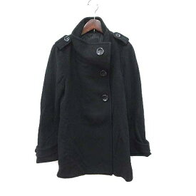 【中古】ブラック バイ マウジー BLACK by moussy コート ショート丈 スタンドカラー ウール 総裏地 1 黒 ブラック /CT ■MO レディース 【ベクトル 古着】 231220