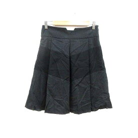 【中古】ユナイテッドアローズ UNITED ARROWS プリーツスカート ひざ丈 ウール 38 黒 ブラック /YK レディース 【ベクトル 古着】 231121