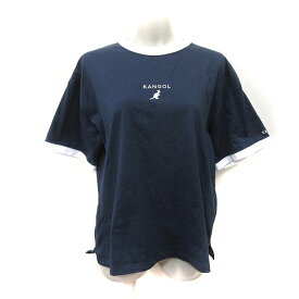 【中古】カンゴール KANGOL Tシャツ カットソー 半袖 刺繍 M 紺 ネイビー /YI レディース 【ベクトル 古着】 231210