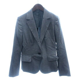 【中古】ザ・スーツカンパニー THE SUIT COMPANY she テーラードジャケット シングル 背抜き ストライプ 36 グレー /AU レディース 【ベクトル 古着】 240216