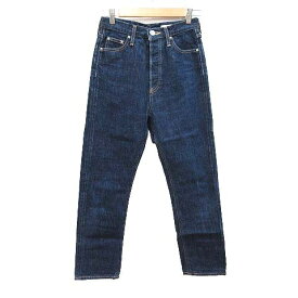 【中古】スライ SLY JEANS デニムパンツ ジーンズ ストレート ハイライズ ボタンフライ 26 紺 ネイビー /CT ■MO レディース 【ベクトル 古着】 240420