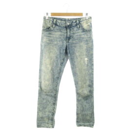 【中古】ビッキー VICKY Denim パンツ デニム ジーンズ スキニー ダメージ加工 ウオッシュ加工 薄手 2 青 ブルー /AH6 ☆ レディース 【ベクトル 古着】 230417