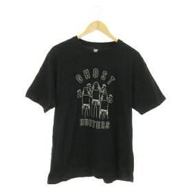 【中古】グラニフ graniph Tシャツ カットソー クルーネック 半袖 コットン プリント ゴーストハンターズ L 黒 ブラック /AO4 ☆ メンズ 【ベクトル 古着】 240520