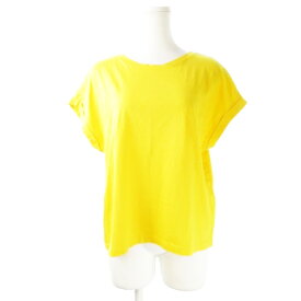 【中古】ザラ ZARA Tシャツ カットソー ラウンドネック 半袖 コットン 薄手 ストレッチ 無地 S 黄 イエロー /CK16 ☆ レディース 【ベクトル 古着】 240528