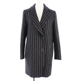 【中古】スピック&スパン Spick&Span ジャケット テーラード ロング シングル 総裏地 ウール オーバーサイズ ストライプ 36 黒 ブラック /AS レディース 【ベクトル 古着】 200213 ベクトルプレミアム店