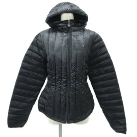 【中古】ステファネル STEFANEL ダウンジャケット ミドル丈 L 黒 ブラック フード付 /SY51 ■GY58 レディース 【ベクトル 古着】 260109