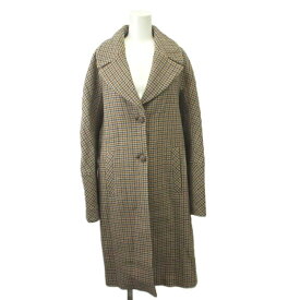 【中古】トレンチ・アンド・コート バイ・レネール TRENCH & COAT by Lener コート ウール 34 マルチカラー チェック柄 テーラードカラー 長袖 ロング丈/MD ■ECB005 レディース 【ベクトル 古着】 260529
