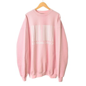 【中古】ヴェトモン ベトモン VETEMENTS 22SS BIG BARCODE SWEATSHIRT ビッグ バーコード スウェット トレーナー プルオーバー XS ピンク VL12TR100P メンズ 【ベクトル 古着】 240208