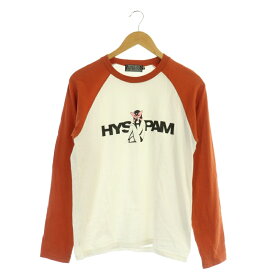 【中古】ヒステリックグラマー HYSTERIC GLAMOUR 23SS PAM ALIEN GIRL Tシャツ カットソー 長袖 S オレンジ 白 ホワイト /HK ■OS メンズ 【ベクトル 古着】 240226