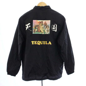 【中古】ワコマリア WACKO MARIA TEQUILA裏ボアコーチジャケット アウター バックプリント M 黒 ブラック /KH メンズ 【ベクトル 古着】 240307