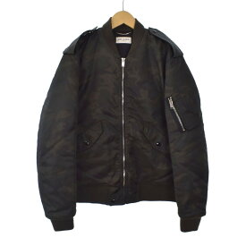 【中古】サンローラン パリ SAINT LAURENT PARIS 15AW エディ期 クラシックボンバージャケット MA-1 ブルゾン 48 カーキ 397643 メンズ 【ベクトル 古着】 251229