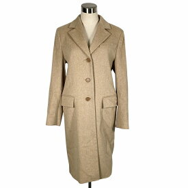 【中古】マックスマーラ MAX MARA ロングコート 長袖 ウール100% ベージュ 40 L相当 レディース 【ベクトル 古着】 250214