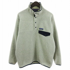 【中古】パタゴニア Patagonia 美品 21AW シンチラ スナップT プルオーバー フリース 25450 オートミールヘザー グレー系 S メンズ レディース 【ベクトル 古着】 240329