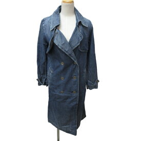 【中古】ヤヌーク YANUK Loungedress トレンチコート デニムコート ダブルジャケット 青 ブルー XS 1225 レディース 【ベクトル 古着】 231225