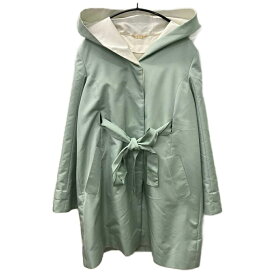 【中古】ハロッズ Harrods 美品 フーデッドコート ミドル丈 リボン 2 ミントグリーン 13104021 レディース 【ベクトル 古着】 250822