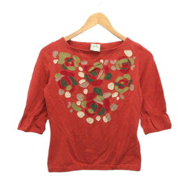 【中古】シビラ SYBILLA カットソー ロンT コットン 総柄 赤系 レッド M ■YHS12 レディース 【ベクトル 古着】 251222