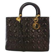 【中古】クリスチャンディオール Christian Dior レディ ディオール カナージュ ハンドバッグ トートバッ…