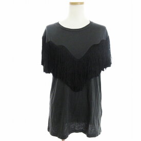 【中古】アクネ ストゥディオズ Acne Studios JOSHI FRINGE Tシャツ カットソー 半袖 フリンジ カーキ グリーン 緑 XS ■SM3 レディース 【ベクトル 古着】 240518