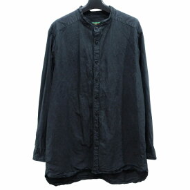 【中古】ケイシー ケイシー CASEY CASEY NY SHIRT ペーパーシャツ コットン ロング バンドカラー 長袖 18HC253 L 黒 ブラック 系 0423 メンズ 【ベクトル 古着】 250423