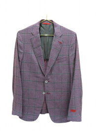 【中古】未使用品 イザイア ISAIA ジャケット 上着 ウインドウペン パープル 50 8R メンズ 【ベクトル 古着】 260521