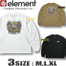 エレメント ELEMENT メンズ ロンT 長袖Tシャツ TIMBER コラボ スケボーブランド ロングスリーブ ドロップショルダー ゆったり ビッグシルエット あす楽対応 BD022-070