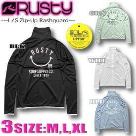 ラッシュガード レディース サーフブランド 水着 長袖 ハイネック ジップアップ RUSTY ラスティー UVカット UPF50+ 【翌日配達可能なメール便対応】【あす楽対応】924461