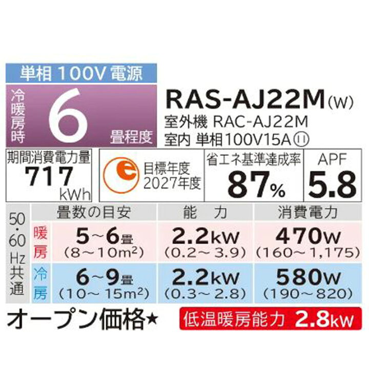 楽天市場】《あす楽対応》 HITACHI ルームエアコン AJシリーズ RAS 