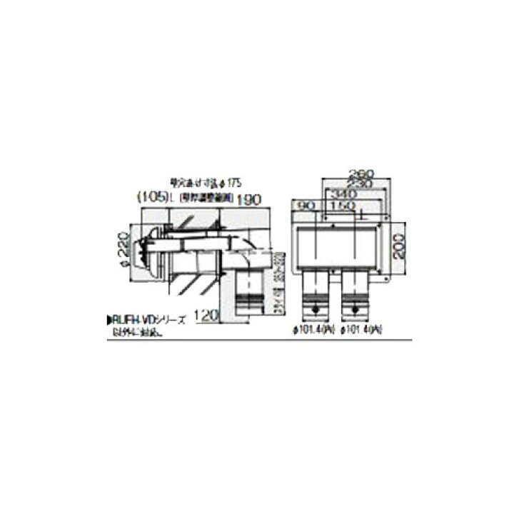 楽天市場】リンナイ KP部材 Φ100 2本管直出給排気筒トップ FFTL-10 