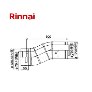 �����i�C Z�G���{ ��120×��80 ���r�C���� FFZL-12-75 H=75mm 23-3344 FFZL1275 233344 Rinnai