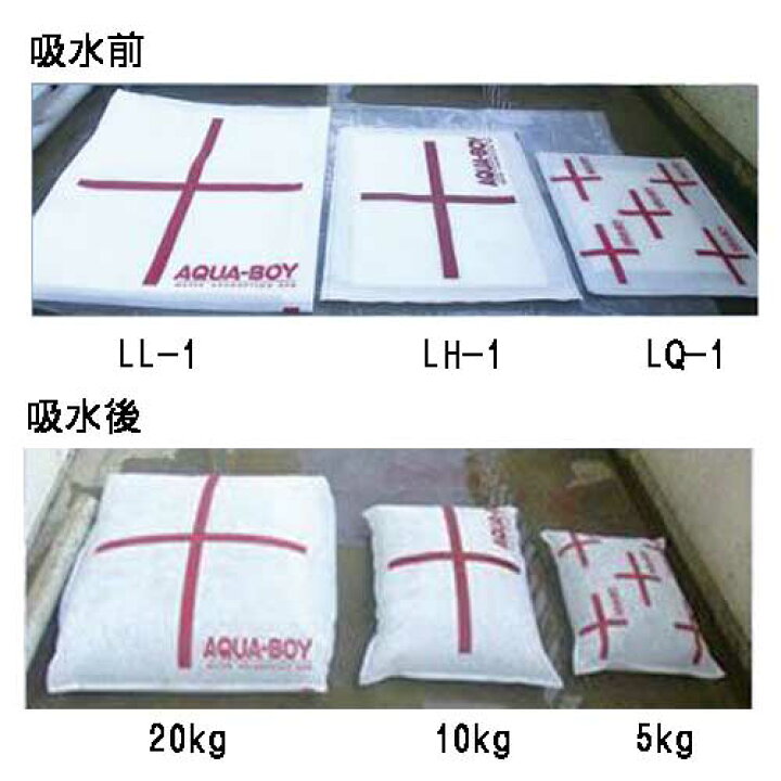 楽天市場】アクアボーイ 吸水バッグ LH-1 50枚入 450×350×4 吸水土嚢 