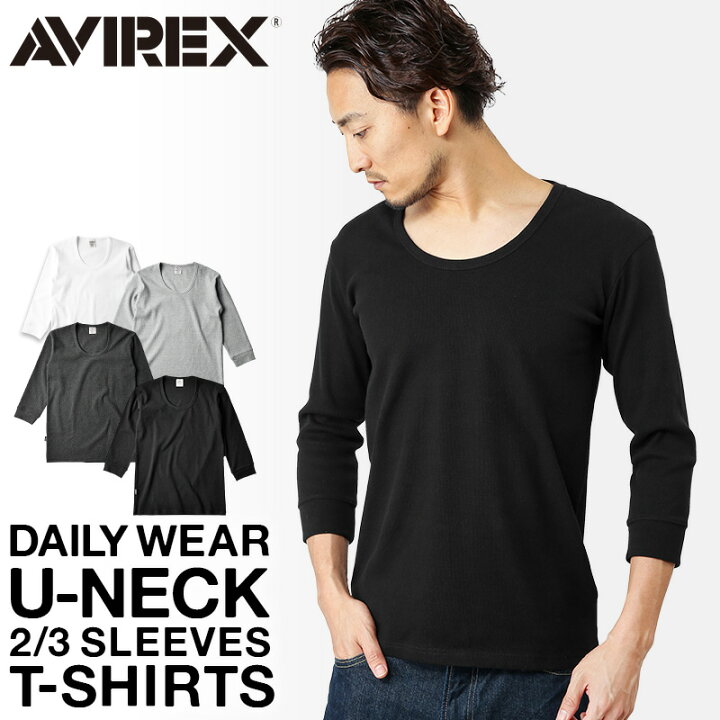楽天市場】ポイント10倍！AVIREX アビレックス 8分袖 Uネック Tシャツ 