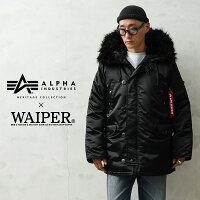 ALPHA アルファ HERITAGE COLLECTION 797-5252028 WAIPER別注 VINTAGE N-3B フライトジャケット ブラックファー
