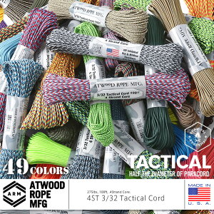 �y�ŒZ���������z�N�[�|����15%OFF���~���^���[ ATWOOD ROPE MFG. �A�g�E�b�h�E���[�v�y2�z275Lbs �^�N�e�B�J���R�[�h �p���R�[�h 3/32X100�t�B�[�g MADE IN USA �u�����h �����Y�yT�zWAIPER �M�t�g