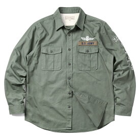 【あす楽】AVIREX アビレックス 6195137 EMBROIDERYシャツ / カーキシャツ HALO（High Altitude Low Opening）【T】【クーポン対象外】 秋 冬 送料無料 プレゼント ギフト