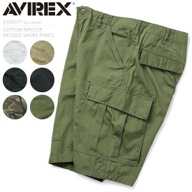 【あす楽】ショートパンツ メンズ / AVIREX アビレックス 6186077 COTTON RIPSTOP ファティーグ ショートパンツ / ミリタリーパンツ ショーツ 短パン 半ズボン 軍パン 大きいサイズ おしゃれ ブランド コットン リップストップ【クーポン対象外】【7838113007】【T】