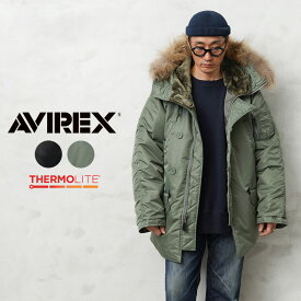 AVIREX アビレックス 7833952023 THERMOLITE N-3B フライトジャケット COMMERCIAL MODEL リアルファー【クーポン対象外】【T】｜メンズ アウター ミリタリー 大きサイズ 中綿 コート カジュアル カーキ ナイロン ブランド おしゃれ 秋 冬