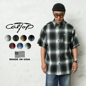 クーポンで最大15%OFF★【あす楽】Cal Top キャルトップ CLTP2000S PLAID S/S SHIRT プラッド オンブレチェック シャツ MADE IN USA【T】 父の日