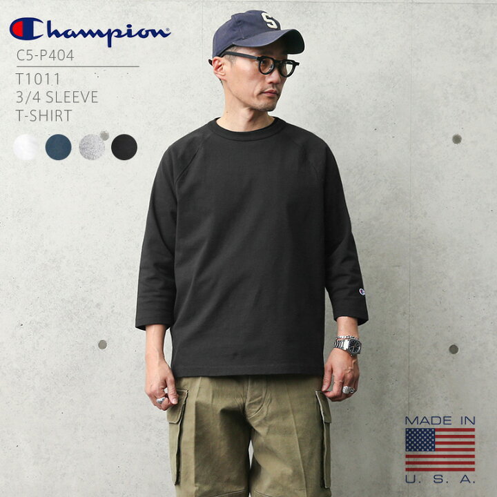 楽天市場 あす楽 Champion チャンピオン C5 P404 T1011 ラグラン 3 4スリーブ 7分袖 Tシャツ Made In Usa メンズ レディース トップス クルーネック カットソー ブランド おしゃれ 大きいサイズ 米国製 無地 ロゴ 白 黒 ネイビー クーポン対象外 夏 新作 T