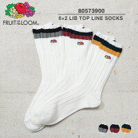 FRUIT OF THE LOOM フルーツオブザルーム 80573900 C.FTL 6×2 リブ トップライン 刺繍ソックス