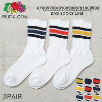 FRUIT OF THE LOOM フルーツオブザルーム C.FTL DAD SOCKS クルーソックス LINE 3足セット