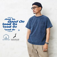 Good On グッドオン GOST-1101IS S/S ヘビー ラグラン ポケットTシャツ INDIGO SHAVE 日本製