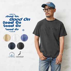 クーポンで最大15%OFF★【あす楽】 Good On グッドオン GOST-2220 S/S GOOD ON ARCHロゴ EMBROIDERY クルーネックTシャツ 日本製【Sx】【T】｜トップス カットソー メンズ 半袖 ブランド おしゃれ ロゴ 大きいサイズ USAコットン ピグメント 顔料染め 秋 冬