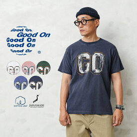 クーポンで最大15%OFF★【あす楽】 Good On グッドオン OLSS-1257 S/S ”GO” クルーネックTシャツ 日本製【Sx】【T】｜メンズ トップス 大きいサイズ プリント フロントロゴ インパクト アメカジ ユーズド加工 古着 ブランド おしゃれ 秋 冬 送料無料 セール sale