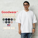 【最短即日発送】クーポンで最大15%OFF★Goodwear グッドウェア 2W7-13243 USAコットン S/S ヘンリーネック Tシャツ SUPER BIG【T】