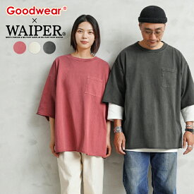 【あす楽】WAIPER×Goodwear 2W7-14226 SUPER BIG カットオフ PIGMENT DYED S/S ポケットTシャツ【クーポン対象外】【T】 父の日