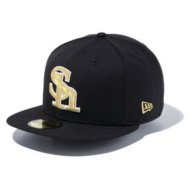 今なら10%OFF☆【メーカー取次】NEW ERA ニューエラ NPB 59FIFTY 福岡ソフトバンクホークス ブラックXゴールド 13562206 キャップ 【クーポン対象外】【T】｜メンズ レディース ベースボールキャップ ハット 帽子 ブランド おしゃれ 刺繍 ロゴ 冬 福袋 WAIPER 父の日