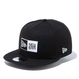 ☆【メーカー取次】NEW ERA ニューエラ 14524966 9FIFTY ボックスロゴ ブラック × ホワイト キャップ【クーポン対象外】【R】｜帽子 スナップバック メンズ レディース ストリート カジュアル ロゴ刺繍 シンプル 調整可能 平つば